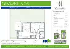 3 pokoje, mieszkanie 57,46 m², piętro 2, oferta nr A.2.9, Crocus Hill, Szczecin, Śródmieście, Śródmieście Północ, ul. Jerzego Janosika 2, 2A, 3, 3A